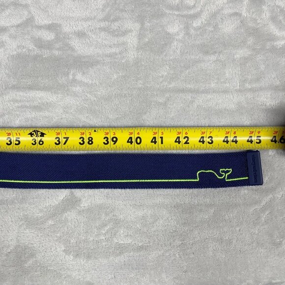 Vineyard Vines XL Navy Belt With Neon Green Whale Design & Adjustable Buckle 38 - Picture 4 of 11